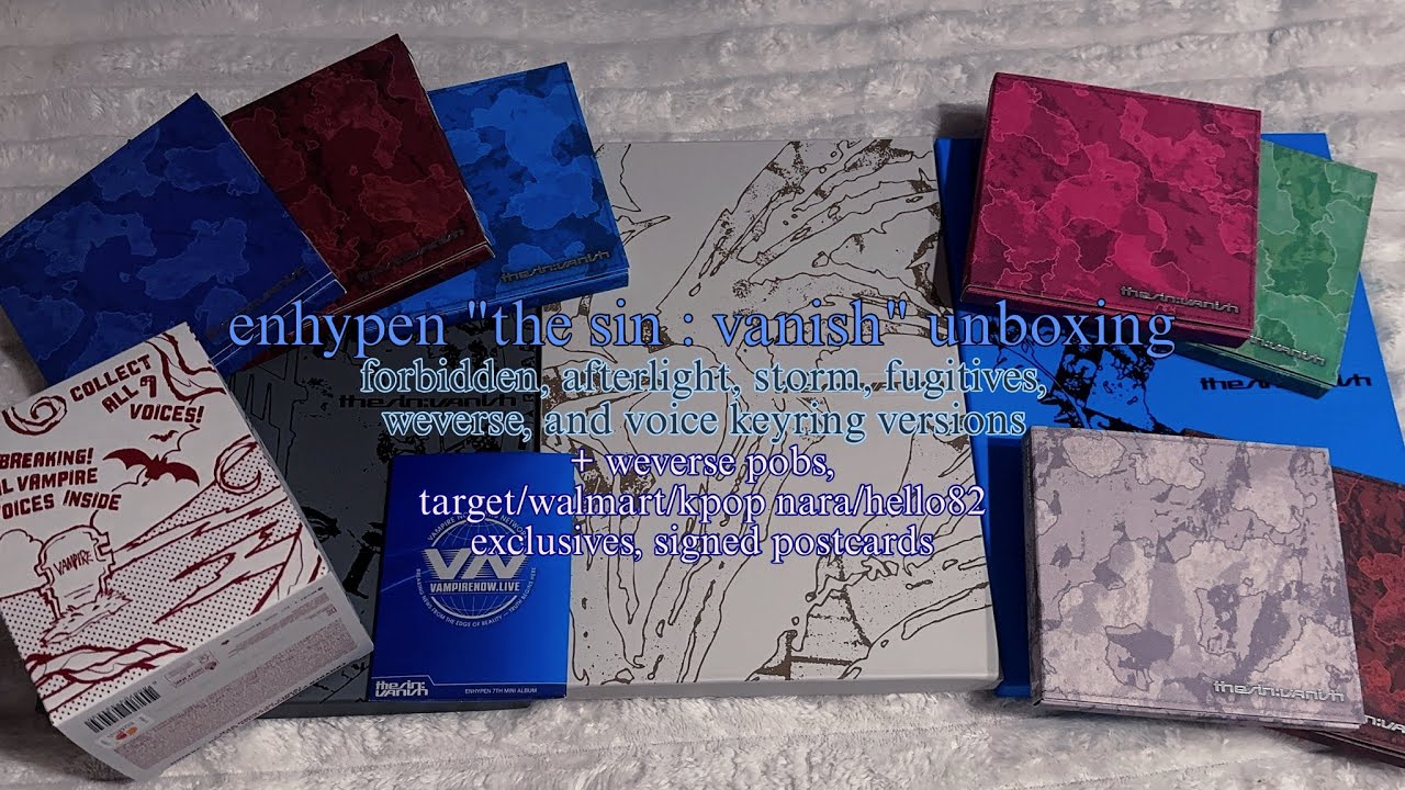 enhypen “the sin : vanish” unboxing ✧ forbidden, afterlight, storm, fugitives, weverse, keyring ver