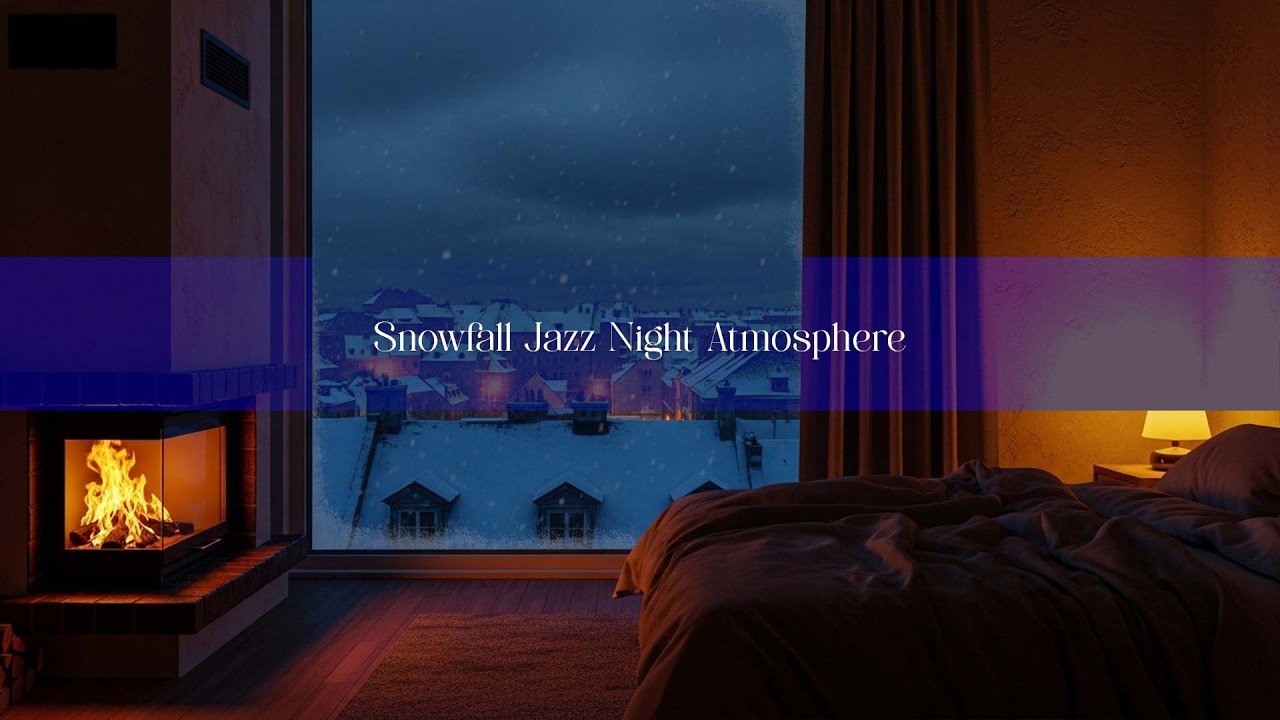 Relaxing Jazz ❄️ Warm Room by the Window | Snowy Winter Night