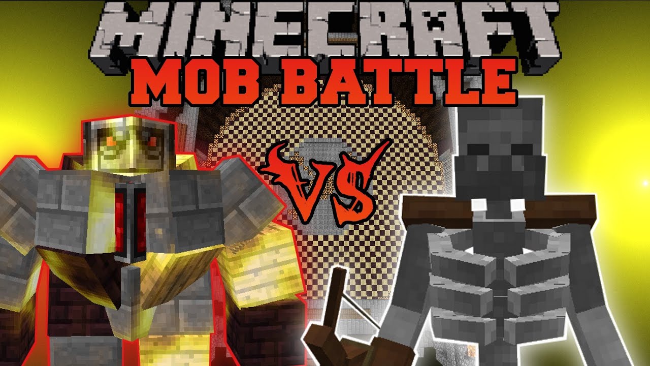 БОЛЬШОЙ ГОЛЕМ ПРОТИВ СКЕЛЕТА-МУТАНТА &mdash; Битвы мобов в Minecraft &mdash; Моды Mo Creatures и Mutant Creat...