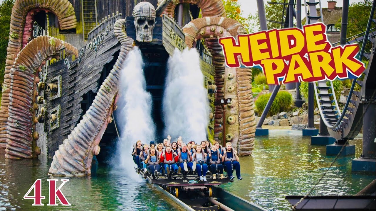 One day in this  Heide Park Resort  Germany  🇩🇪 ￼ Walking on a sunny day 4K