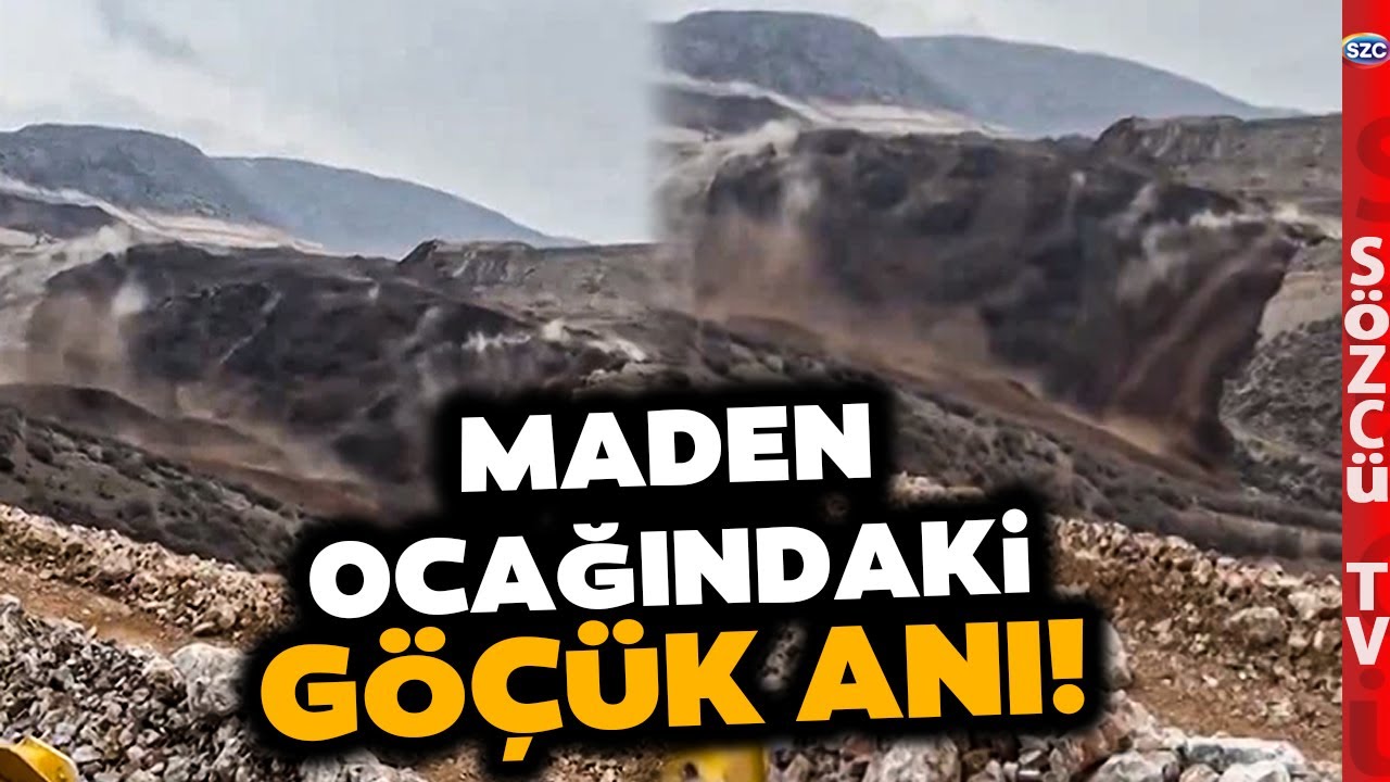 Erzincan İliç'teki Altın Madeninde Göçük Anı Kameralara Yansıdı! Dağ Tamamen Yere Çöktü