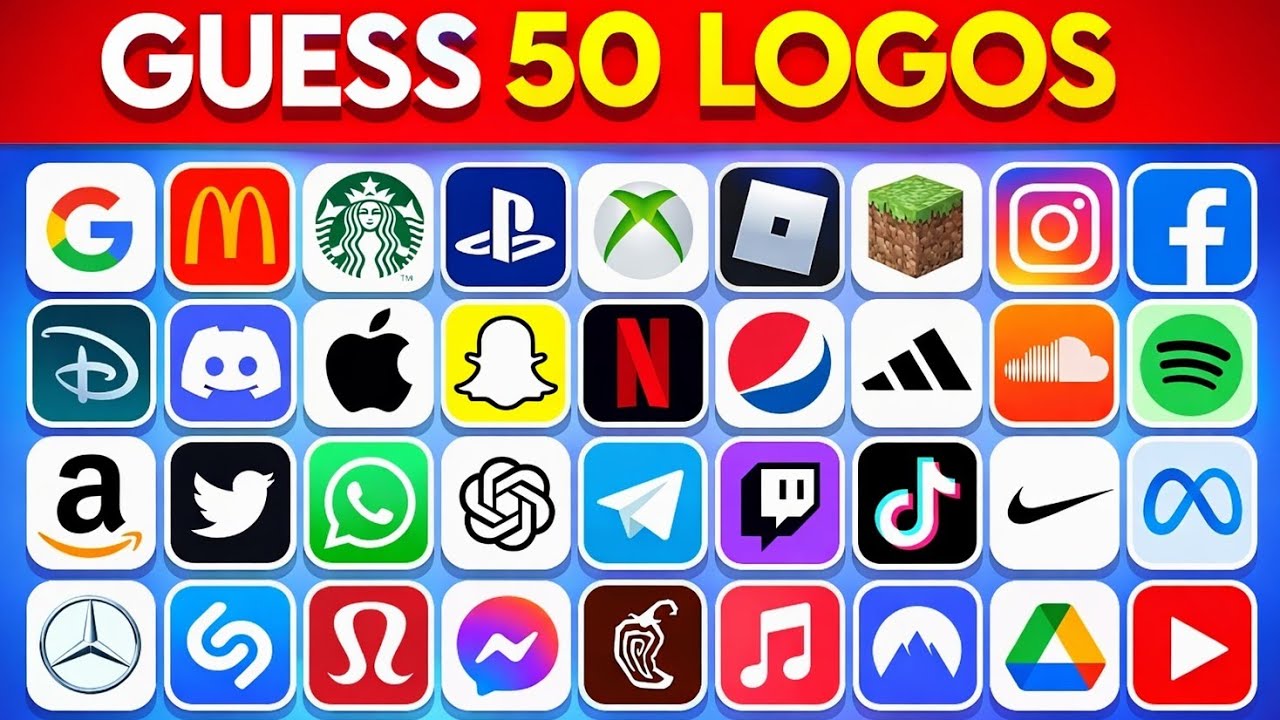 Guess the 50 logos 📈| Must watch | M Quiz | knowledge | Logos