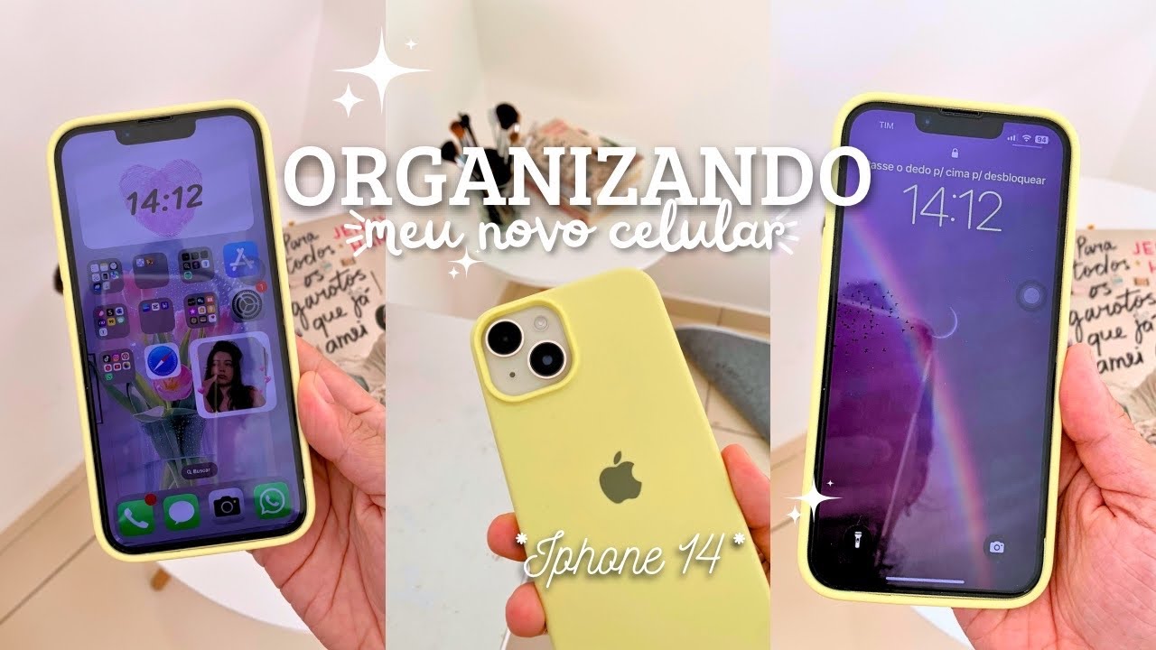 ORGANIZANDO MEU NOVO CELULAR | *Iphone 14* 🎧✨