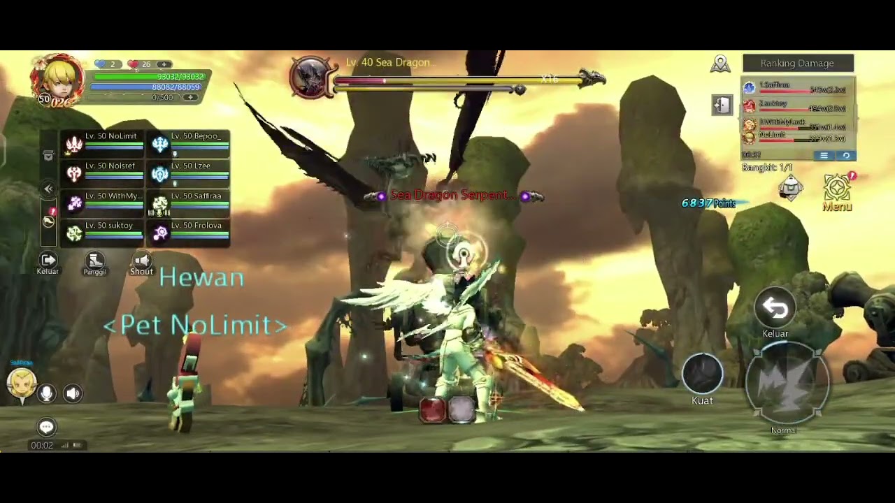Sea Dragon Nest Stage 4 | Gladiator PoV | Dragon Nest Mobile Classic | Cap 50