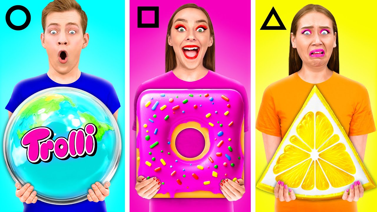 Геометрический Челлендж с Едой | Забавные Кухонные Лайфхаки от 4Teen Challenge