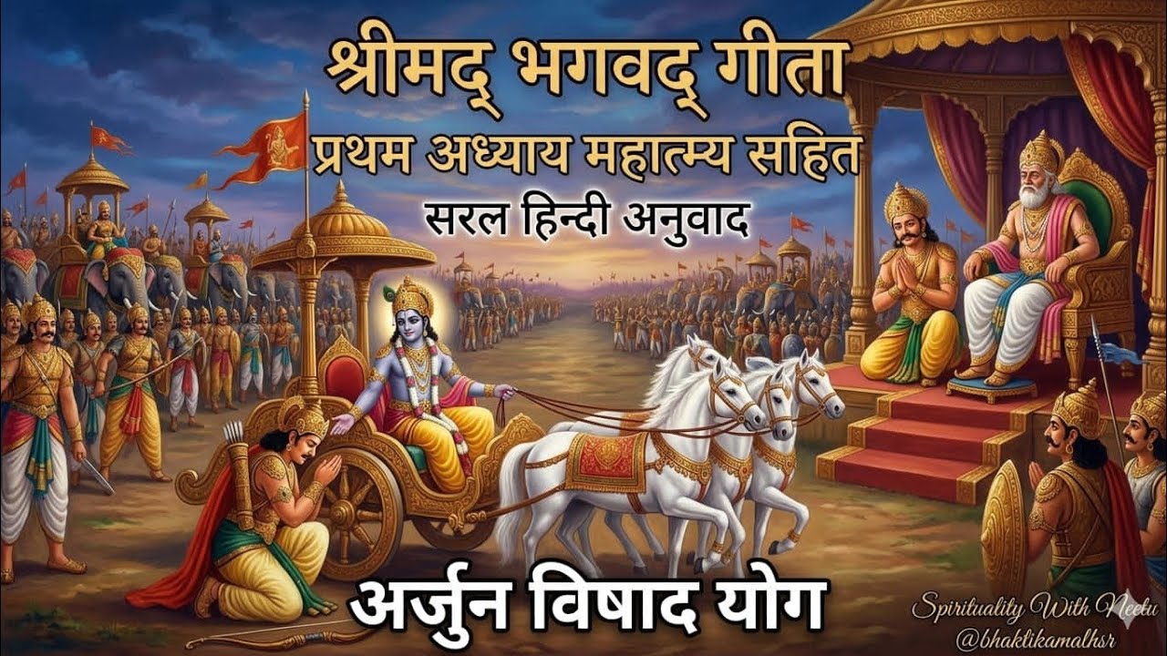 श्रीमदभगवत गीता पहला अध्याय महातम्य के साथ ( केवल हिंदी ) # bhaktikamalhsr  #lifechanginglessons