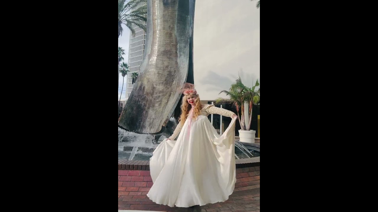 Waterfall wind with long dress!
