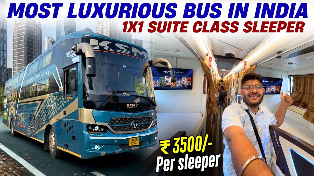 BENGALURU to HYDERABAD in BUSINESS Class Bus by KSM Roadlines I Bharat Benz 1x1 Sleeper I Speed King