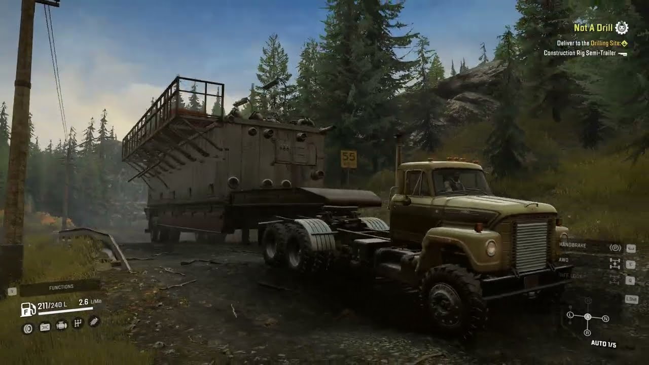 Transporting an oversized Construction Rig Trailer : SnowRunner