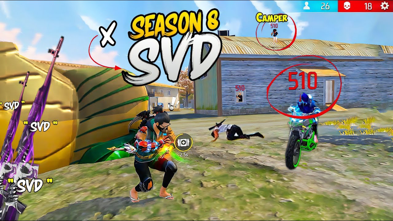 SVD The Best Marksman Rifle 😈 Op 1 Vs 4 Gameplay 🤯 Free Fire