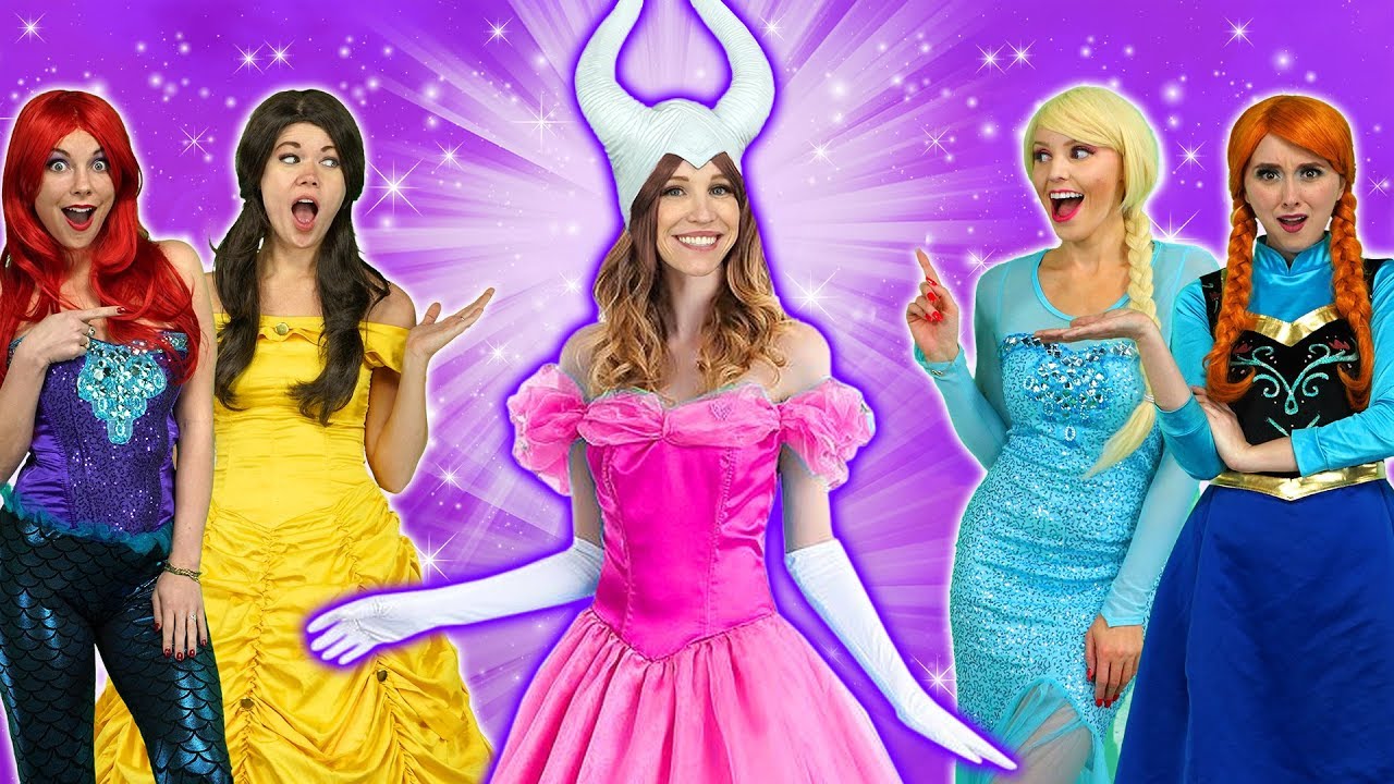 MALEFICENT IS A MAGIC PRINCESS. With Elsa, Anna, Belle, Ariel and Jasmine. Totally TV