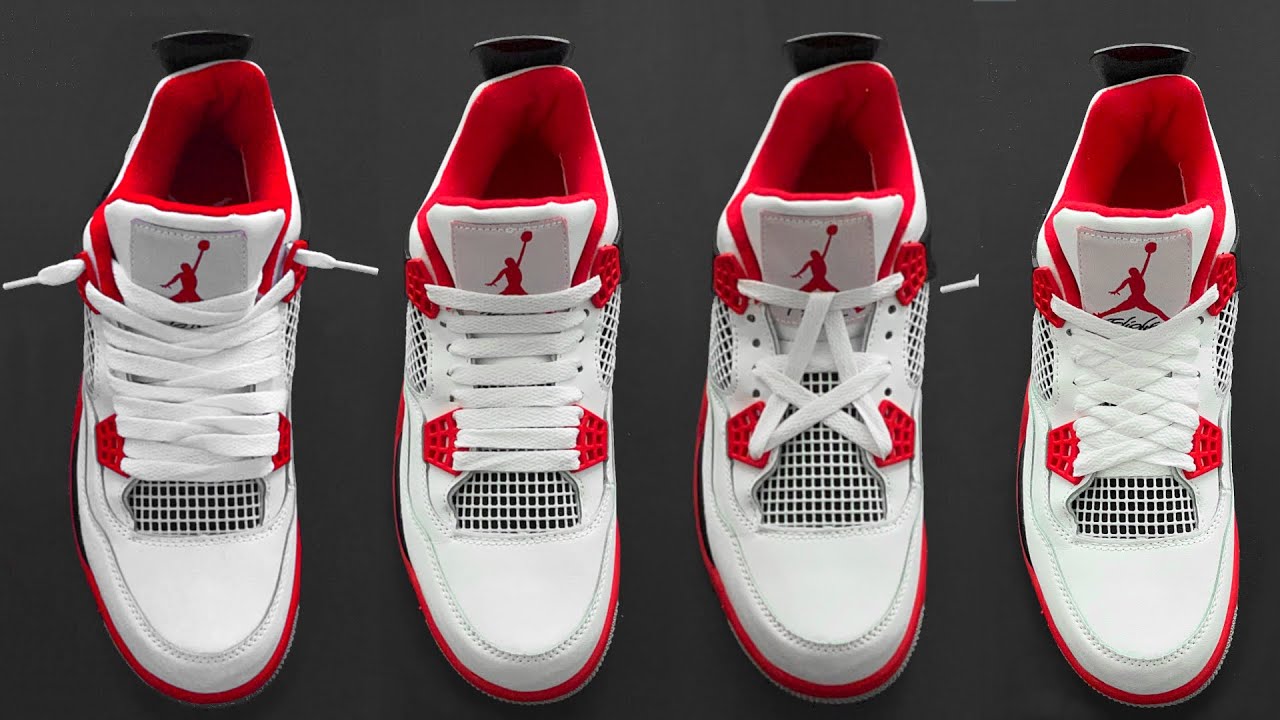 4 СПОСОБА ЗАШНУРОВАТЬ КРОССОВКИ NIKE AIR JORDAN 4 | Шнуровка JORDAN 4