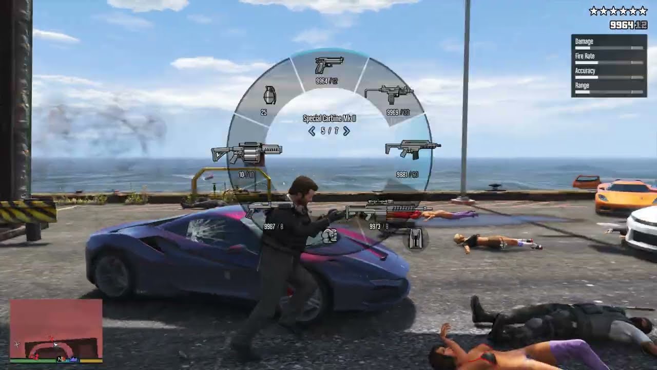 GTA 5 - Stripper Gang Robbery & Merryweather Epic Shootout + Ten Star Escape