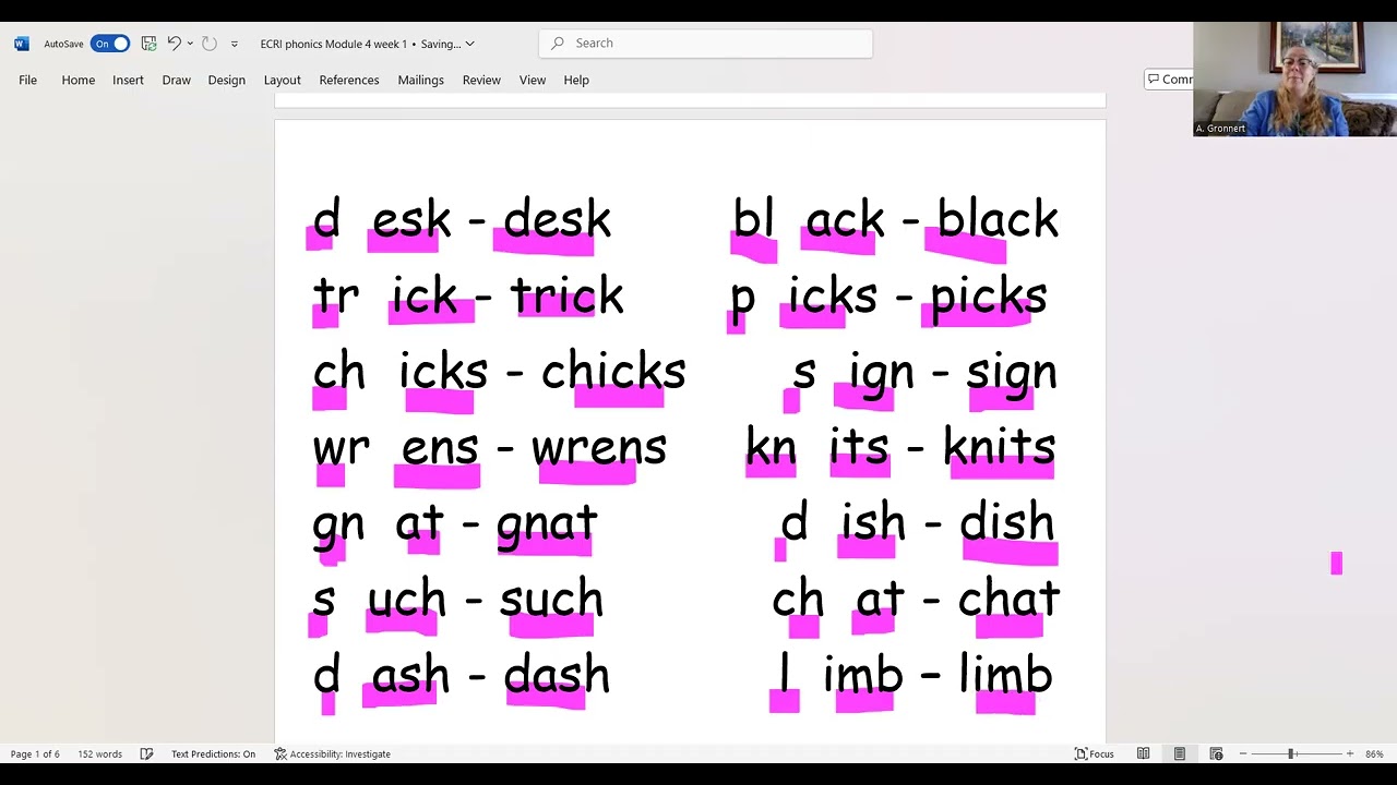 ECRI Phonics Module 4 Week 1 Second Grade