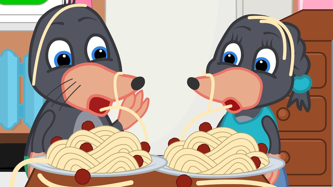 Benny Mole em Português Brasil - Crianças Cozinham Macarrão Desenho Animado