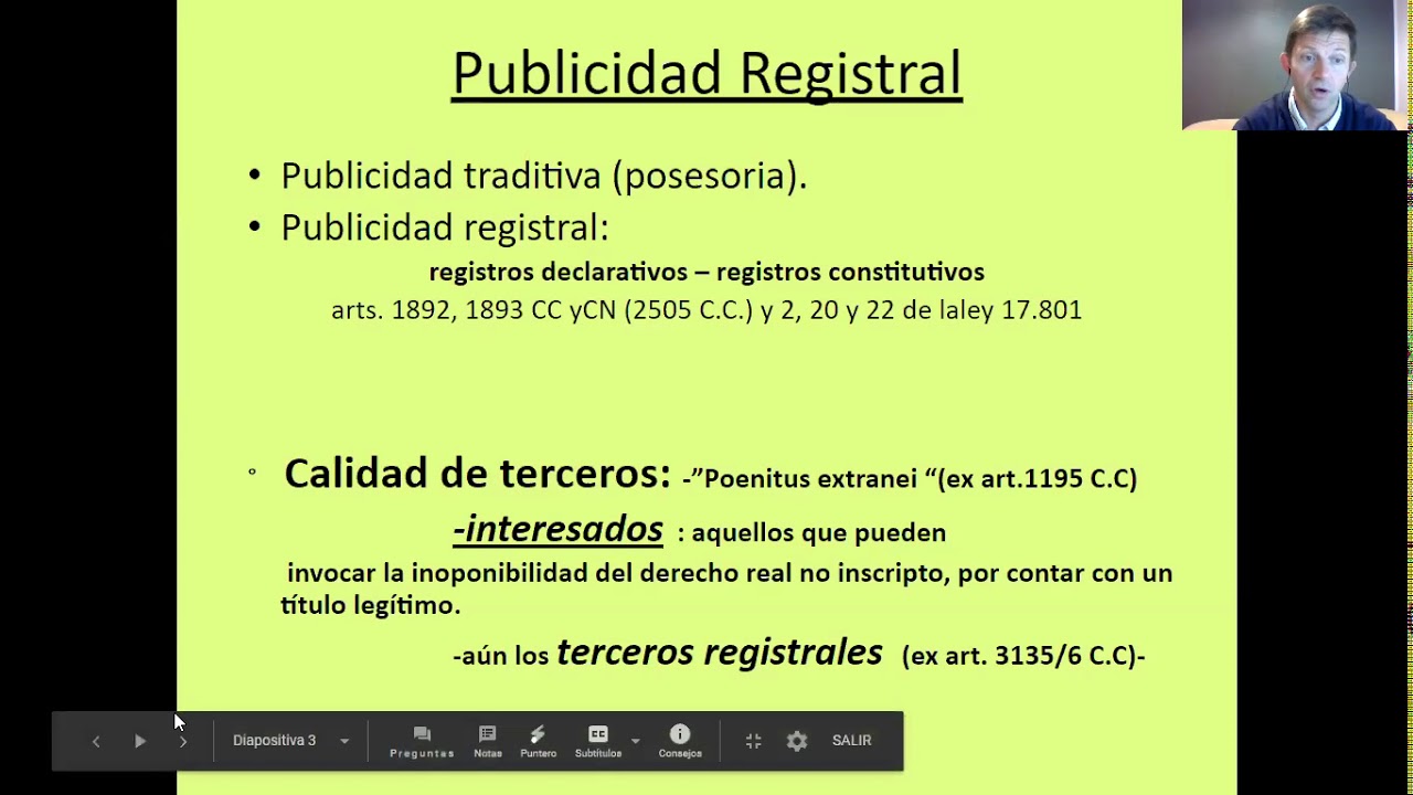 Publicidad Registral. Principios Registrales