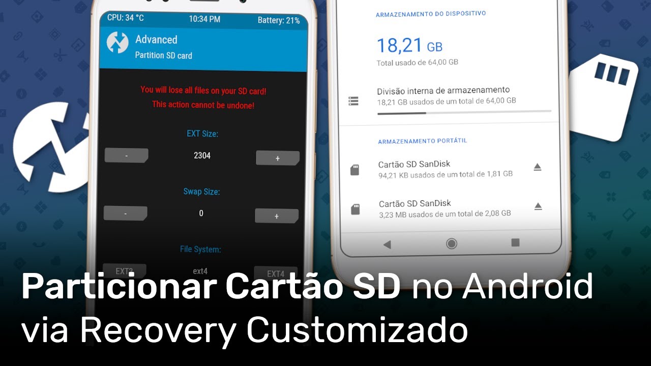 Particionar Cartão SD no Android usando o TWRP (ou qualquer outro Recovery Customizado)