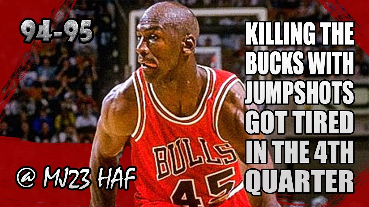 Michael Jordan Highlights vs Bucks (1995.04.23)-33pts,He's Feeling It, but Got Tired in 4th Q!