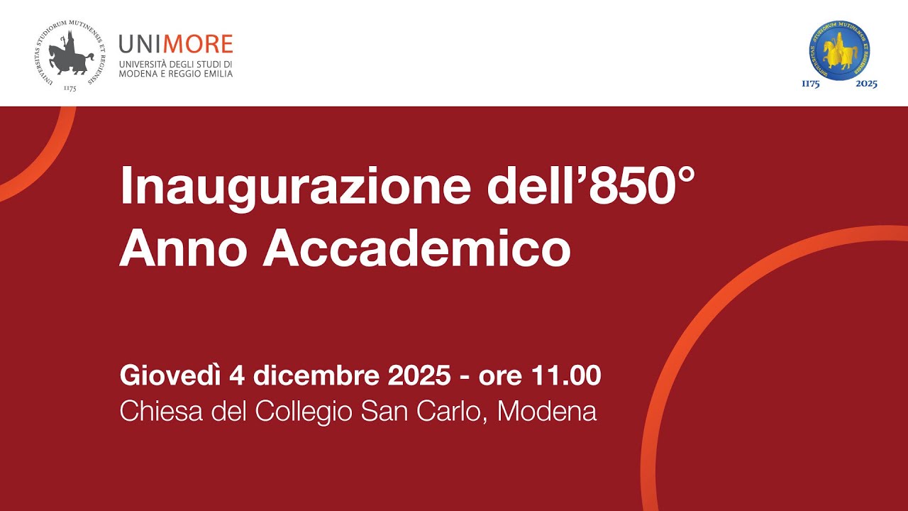Inaugurazione dell'850° Anno Accademico di UNIMORE - A.A. 2025/2026