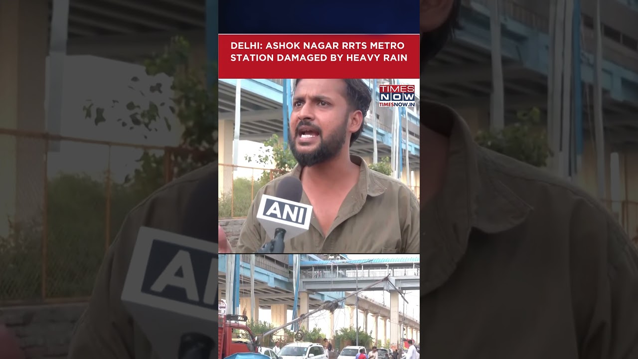 Delhi Weather Change: Ashok Nagar Metro Station Shed Damaged By Heavy Rain | #shorts #delhi #weather