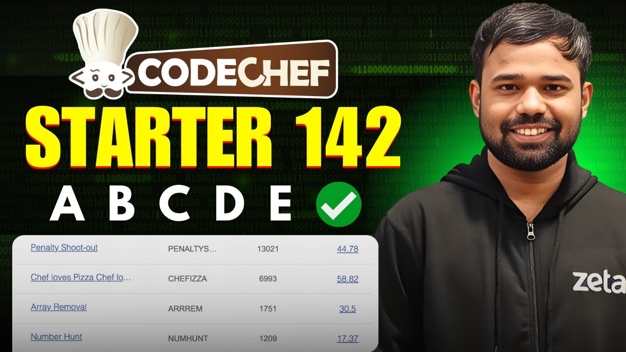 A-E | Codechef Starters 142 Editorials | Number Hunt | Array Removal | Abhinav Awasthi