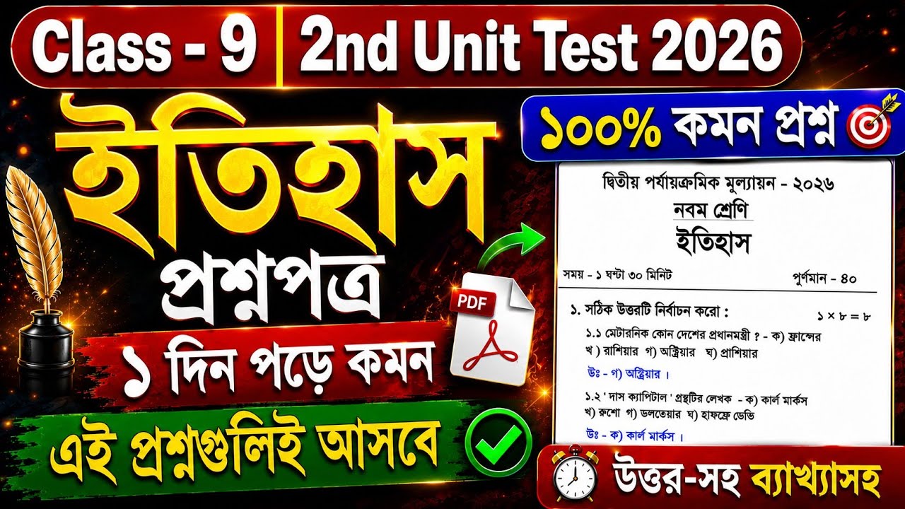 Class 9 history 2nd Unit Test suggestion 2026 🔥 | Class 9 History 2nd summative suggestion 2026