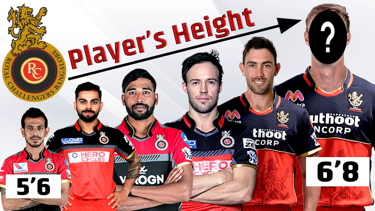 RCB Players Height Comparison | IPL 2021 | RCB Players Name, Age, Height |
