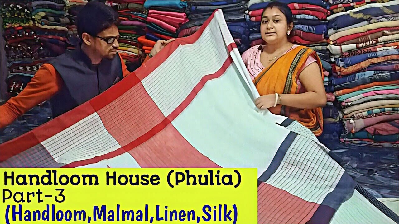 Handloom House Part-3| Handloom,Linen,Malmal and Jaamdani Saree Latest Design and Collection 2019