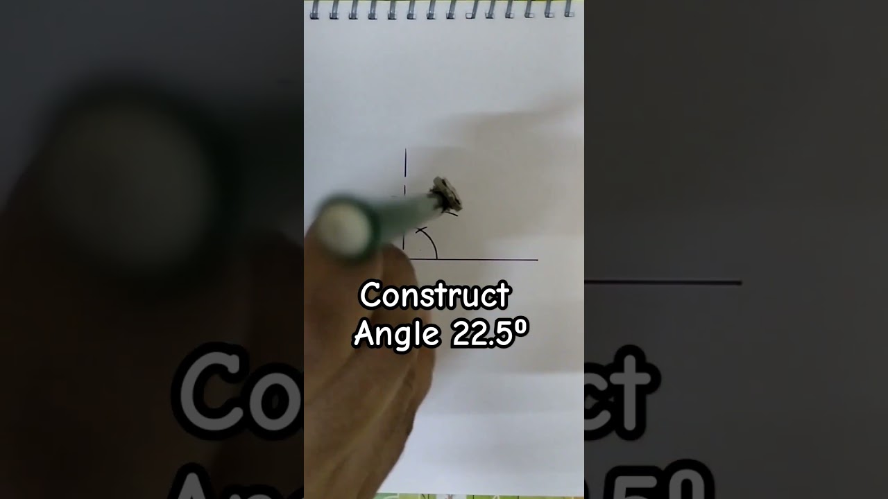 construct angle 22.5⁰ | how to construct angle 22.5⁰ with compass and ruler| YouTube shorts videos|