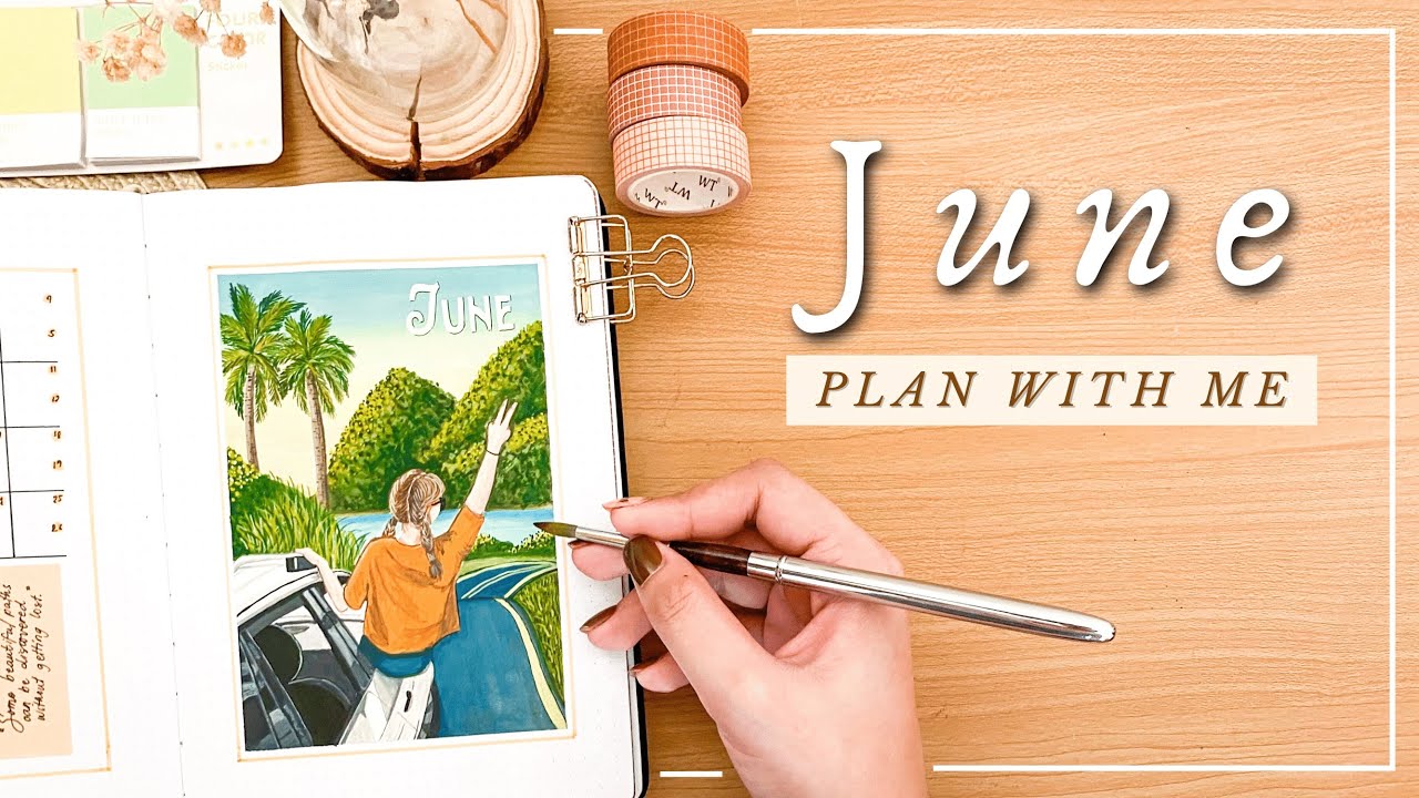 PLAN WITH ME &bull; June Bullet Journal Setup 2022 🌼 Summer Roadtrip BuJo Theme