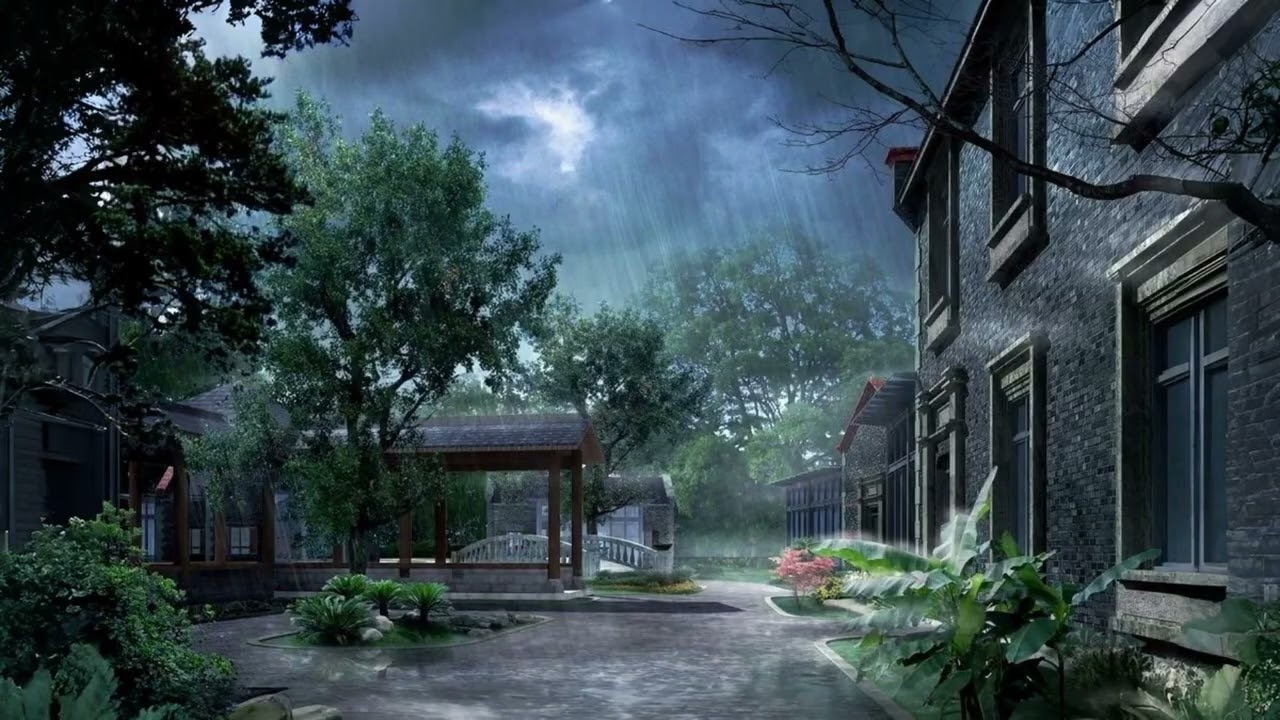 Calm music | Rain Falling Through a Quiet Courtyard &ndash; A Calm Moment of Passing Time #deepsleep