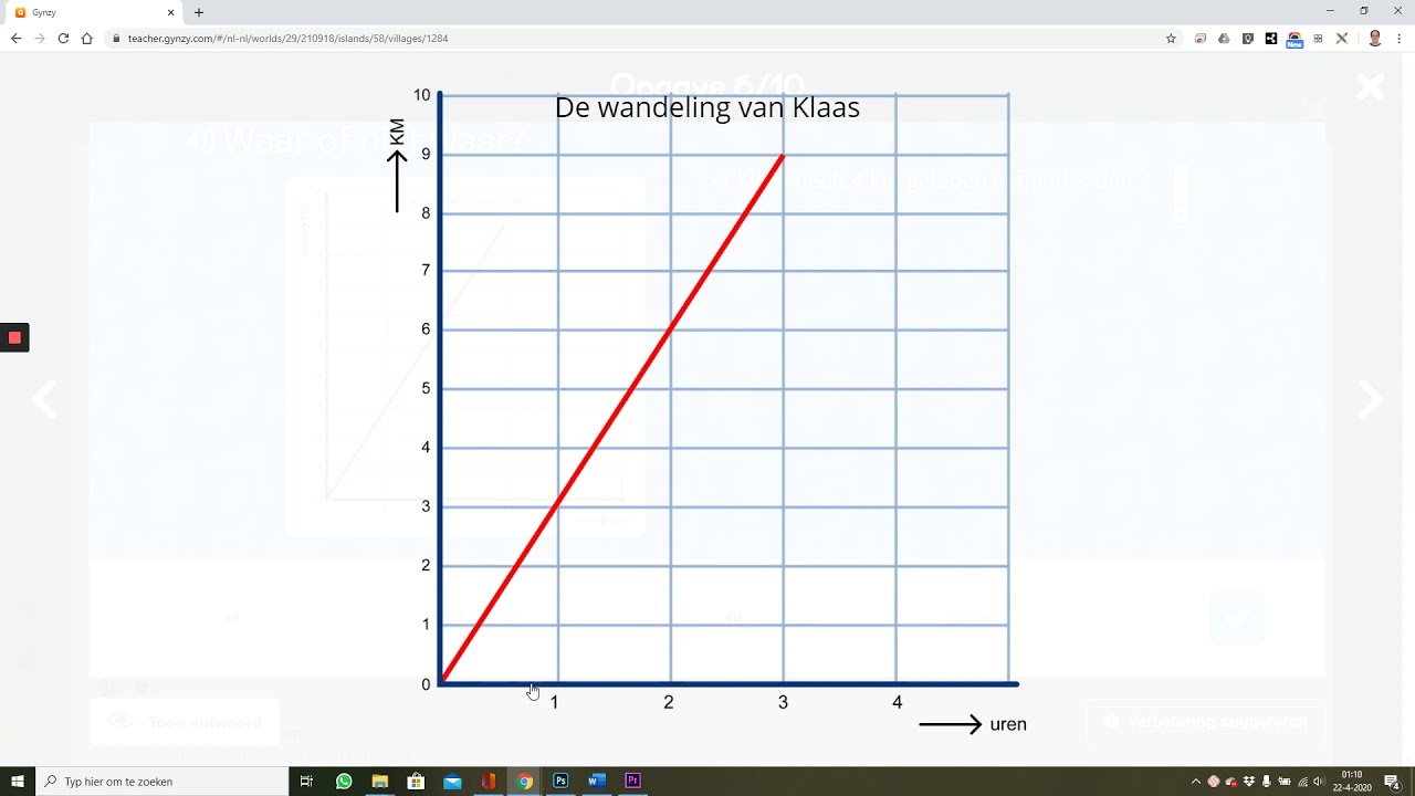 Ik kan rekenen met de afstand tijd grafiek (Niveau 6)