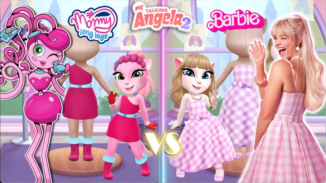 My talking Angela 2 | Mommy long legs Vs Barbie | New Update | cosplay