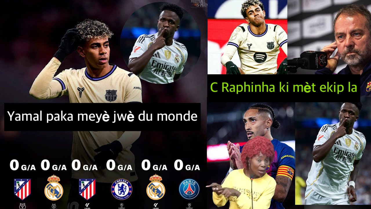 Laminye Yamal paka meyè jwè du monde, epi c Raphinha ki mèt Barcelone. Bertinie korije kaye nèg yo