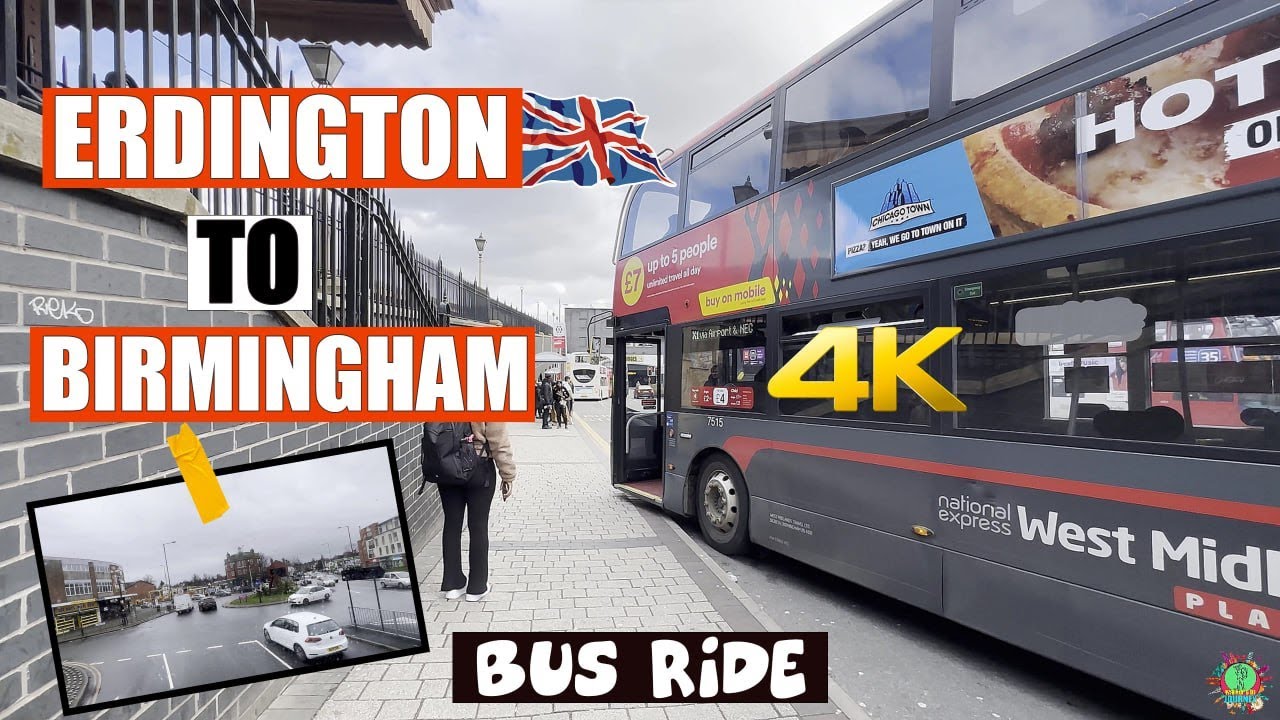 Erdington To Birmingham City Centre Bus Ride 🚍#Birmingham #4k #England