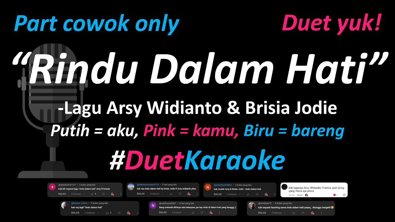 Arsy Widianto, Brisia Jodie - Rindu Dalam Hati (Karaoke Duet Version - Part Cowok Only) | Cover