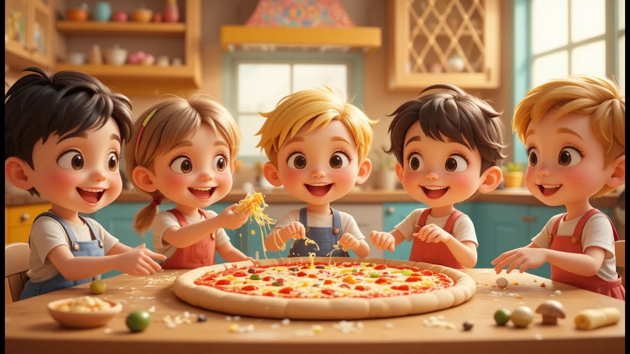 Пицца &mdash; веселое занятие для детей | Кулинарная песенка для детей | Обучение для малышей