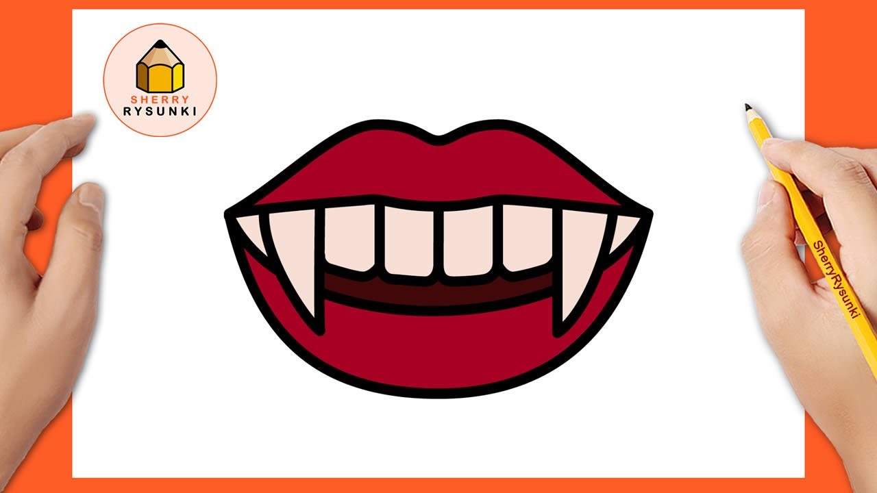 Jak narysować zęby wampira na Halloween | Halloweenowe Rysunki