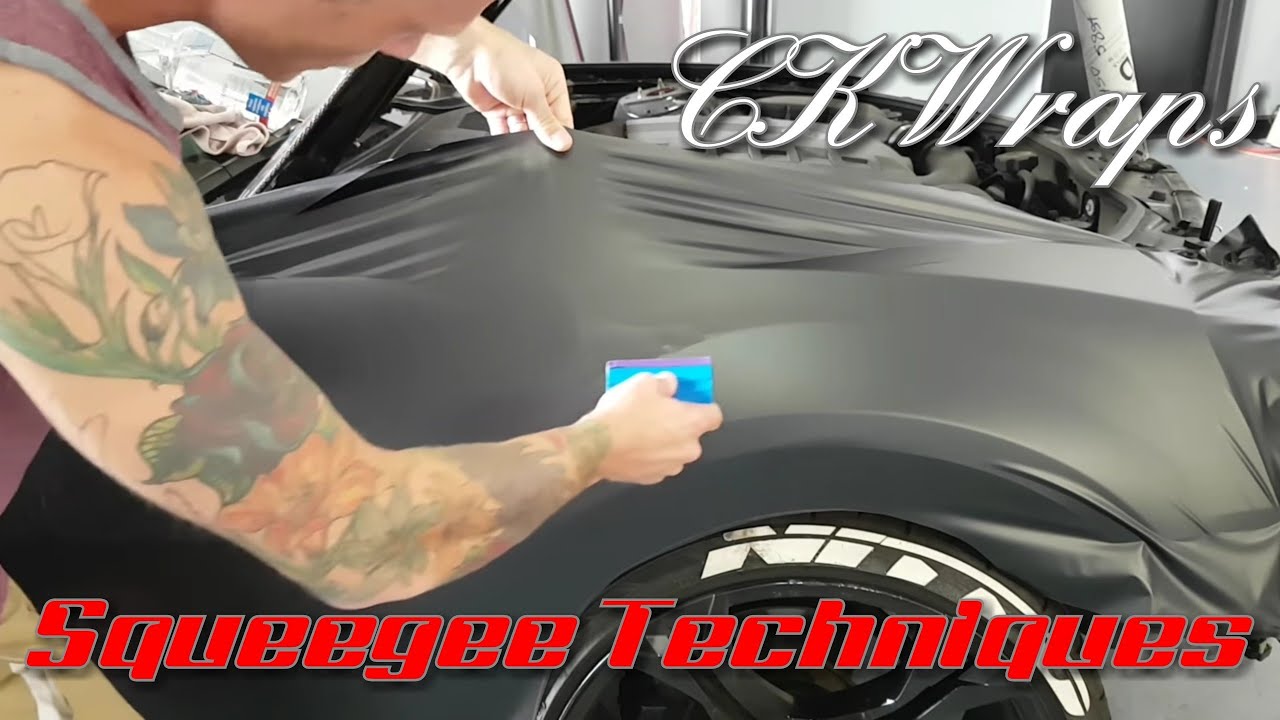 Vinyl wrap squeegee technique. Front fender vinyl wrap. By @ckwraps