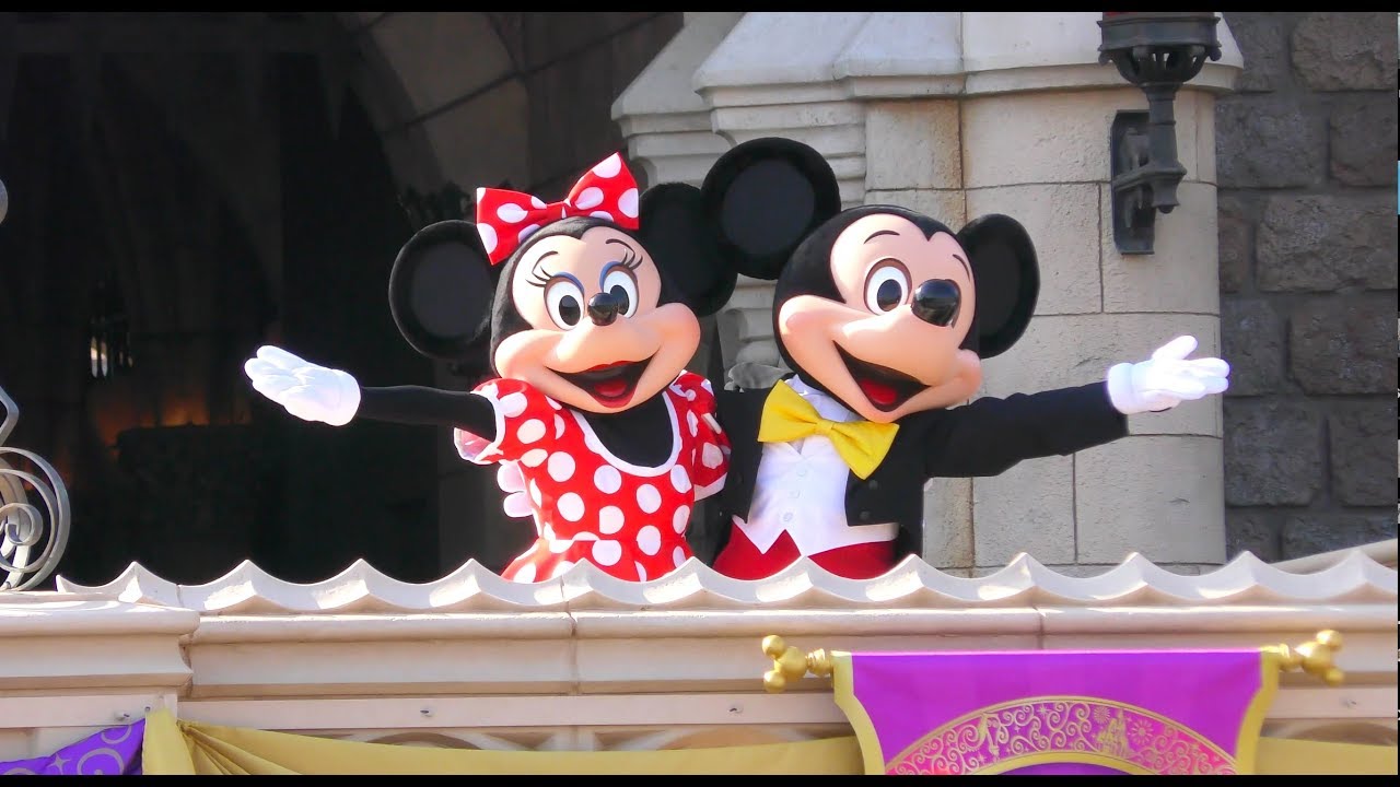 (TwT)v 【4K】城前ミッキー＆ミニー朝のウェルカムグリ（2018.4.22）