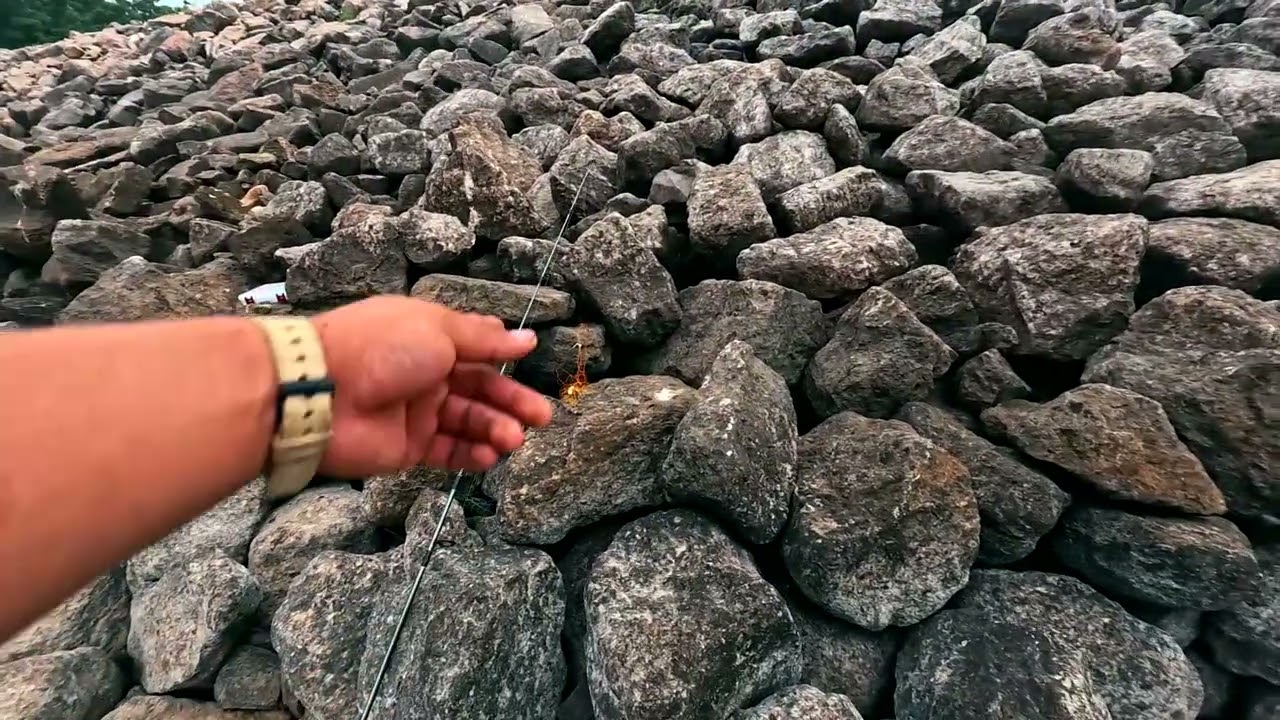 Catching a ton of rocks with my pops.