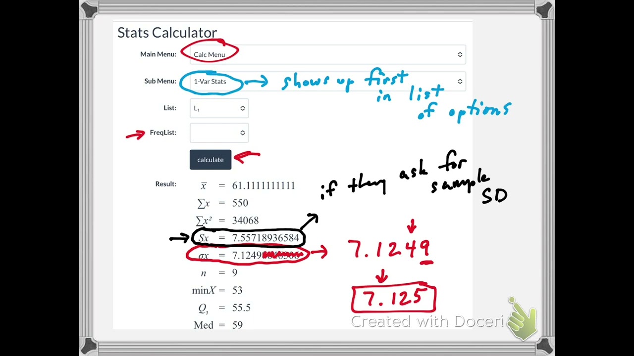 Section 11.2 Finding Standard Deviation