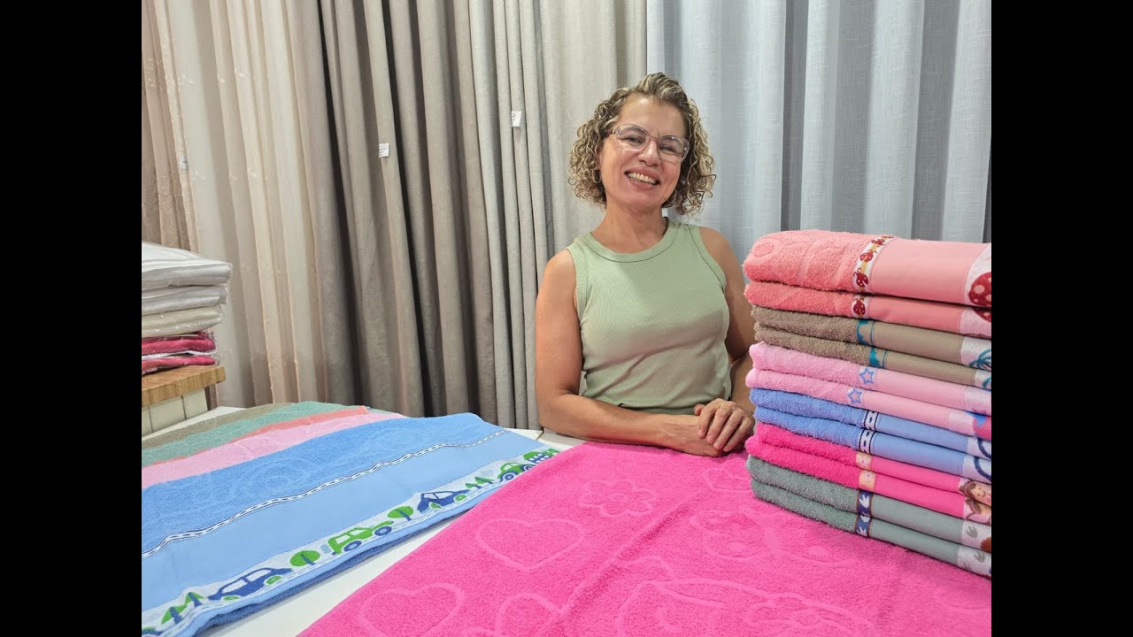 Toalha infantil com barrado pra bordar - Bete Casa