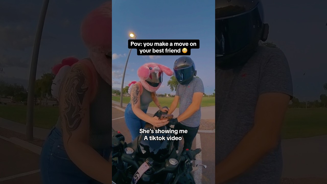 I think she likes me 🤔 #motorcycle #biketok #motorcyclebackpack #couple #bikecouple #fy #fyp