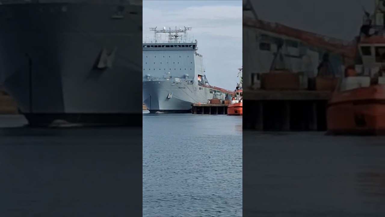 ROYAL NAVY SHIPS IN FALMOUTH AND VIEW OF HISTORIC HARBOUR.