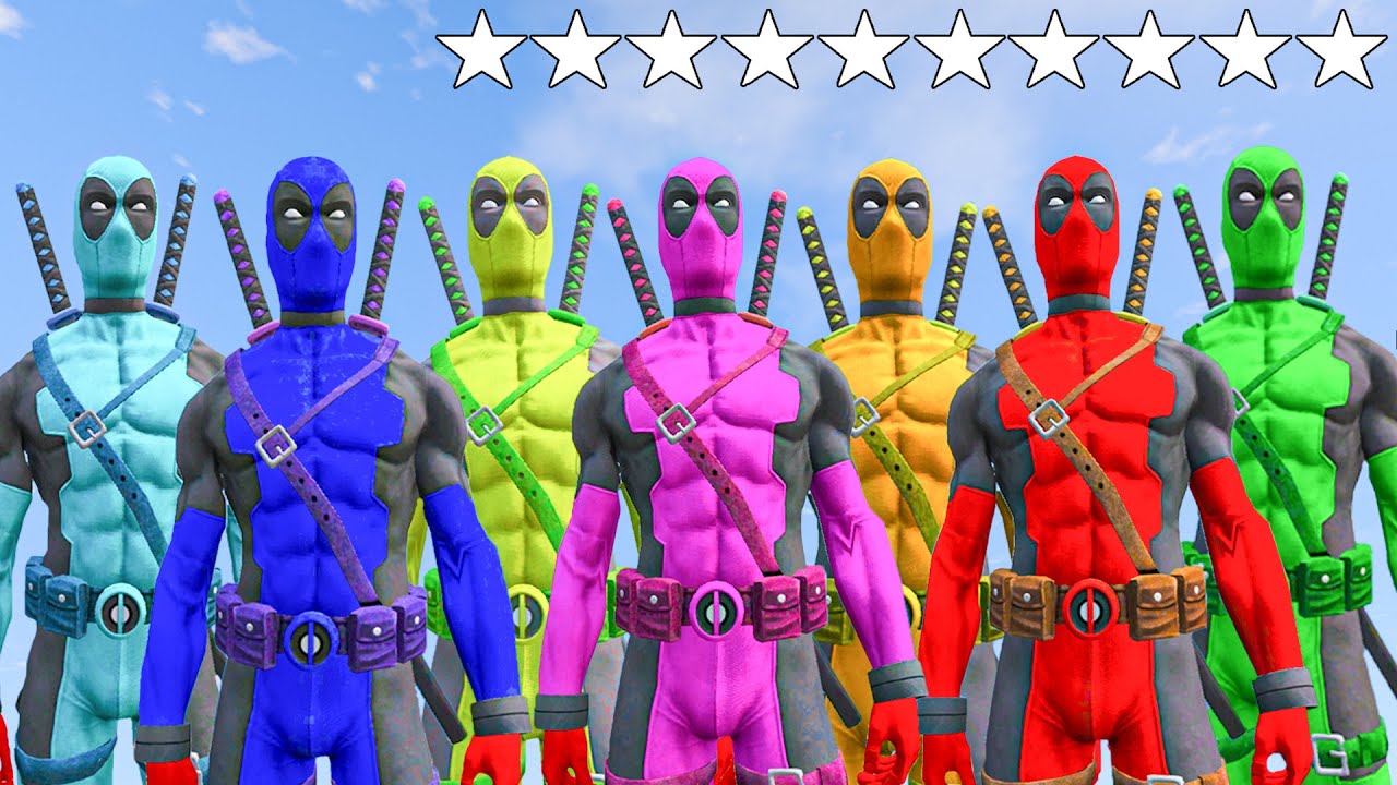 GTA 5 Team Deadpool Vs military Chase Wanted Level 10 Star | WATCH T7