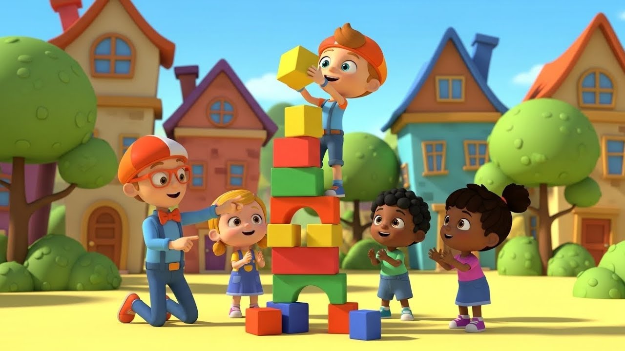 Blippi Construyó una Torre que se Derrumbó | Rimas Infantiles y Canciones para Niños