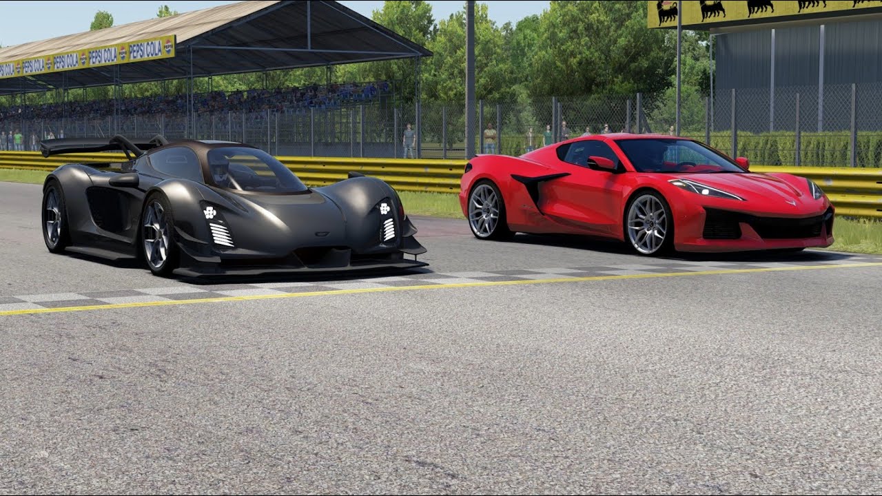 Czinger 21C 2021 vs Chevrolet Corvette C8 Z06 3LZ Coupe 2023 at Monza Full Course