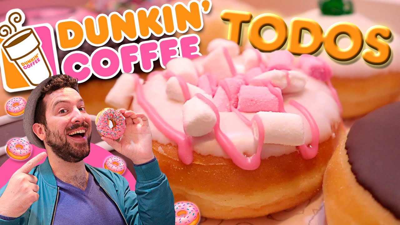¡COMIENDO TODOS LOS DONUTS! Pidiendo y probando TODAS LAS ROSQUILLAS DUNKIN’ COFFEE (DUNKIN’ DONUTS)