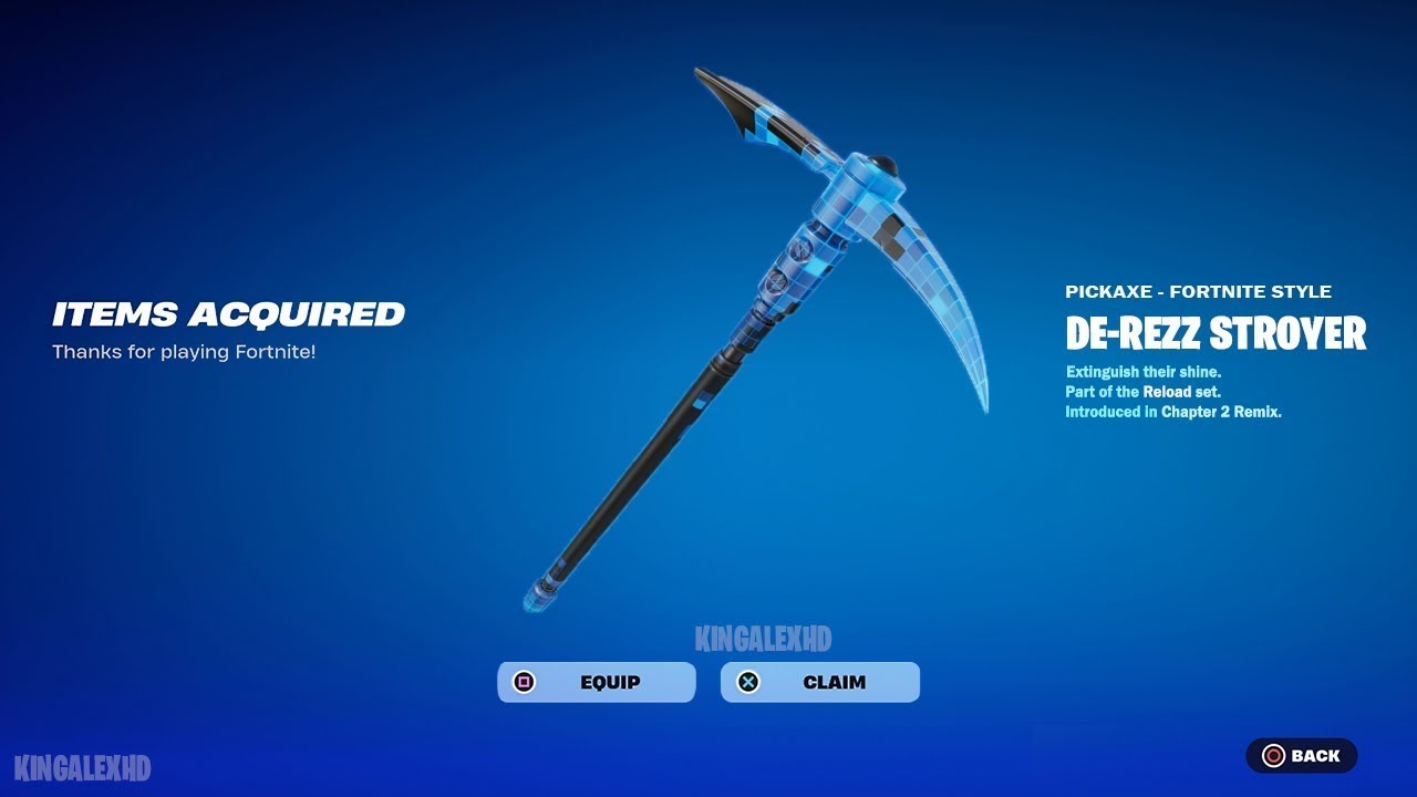 How To Get De-Rezz De-stroyer Pickaxe NOW FREE In Fortnite (FREE De-Rezz De-stroyer Harvesting Tool)